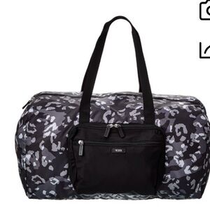Tumi Black and Gray Patterned pack able Duffel Bag